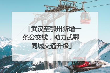 武汉至鄂州新增一条公交线，助力武鄂同城交通升级