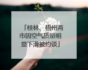 桂林、梧州两市因空气质量明显下滑被约谈