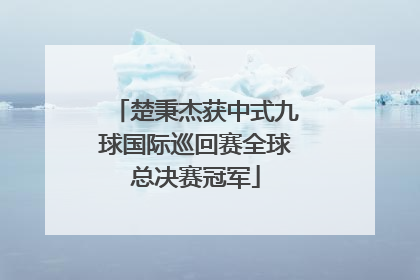 楚秉杰获中式九球国际巡回赛全球总决赛冠军
