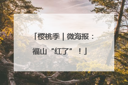 樱桃季｜微海报：福山“红了”！