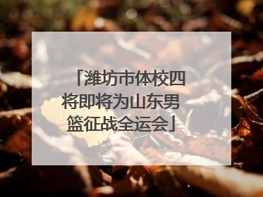 潍坊市体校四将即将为山东男篮征战全运会