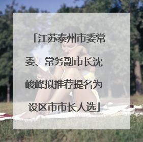 江苏泰州市委常委、常务副市长沈峻峰拟推荐提名为设区市市长人选