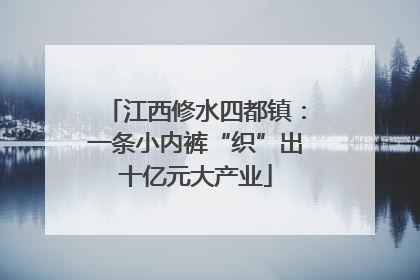 江西修水四都镇：一条小内裤“织”出十亿元大产业