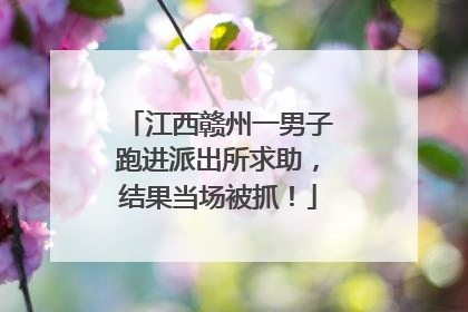 江西赣州一男子跑进派出所求助，结果当场被抓！