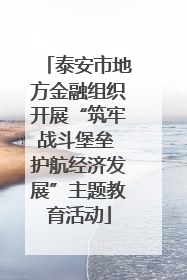 泰安市地方金融组织开展“筑牢战斗堡垒 护航经济发展”主题教育活动