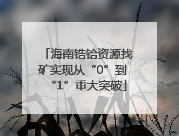 海南锆铪资源找矿实现从“0”到“1”重大突破