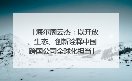 海尔周云杰：以开放、生态、创新诠释中国跨国公司全球化担当