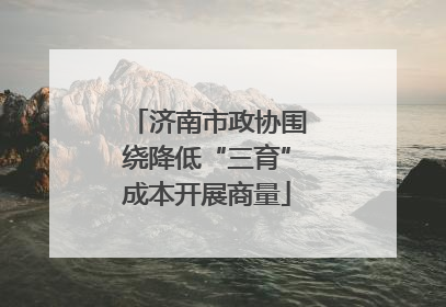 济南市政协围绕降低“三育”成本开展商量