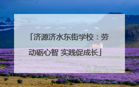 济源济水东街学校：劳动砺心智 实践促成长