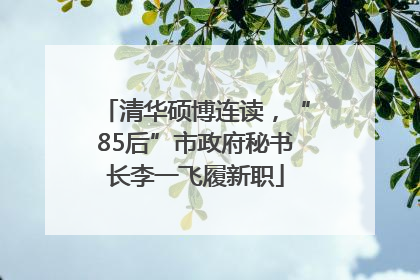 清华硕博连读，“85后”市政府秘书长李一飞履新职