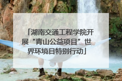 湖南交通工程学院开展“青山公益项目”世界环境日特别行动