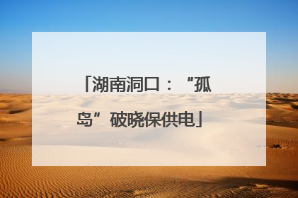 湖南洞口：“孤岛”破晓保供电