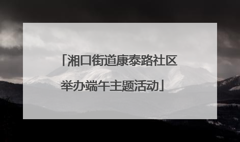 湘口街道康泰路社区举办端午主题活动