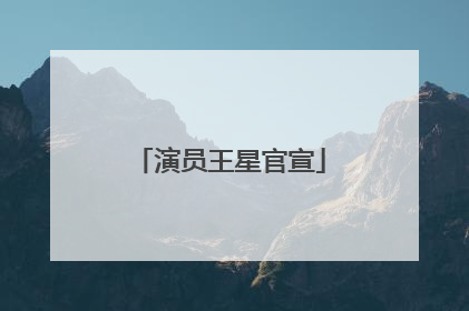演员王星官宣