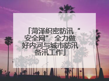 菏泽织密防汛“安全网” 全力做好内河与城市防汛备汛工作