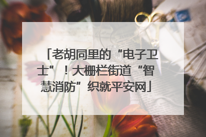老胡同里的“电子卫士”！大栅栏街道“智慧消防”织就平安网