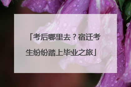 考后哪里去？宿迁考生纷纷踏上毕业之旅