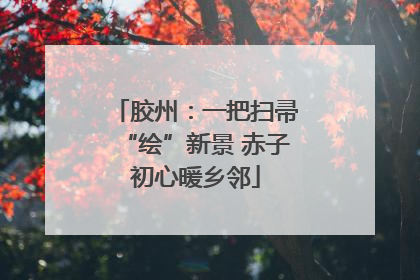 胶州：一把扫帚“绘”新景 赤子初心暖乡邻