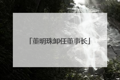 董明珠卸任董事长
