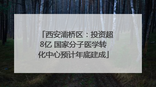 西安灞桥区：投资超8亿 国家分子医学转化中心预计年底建成