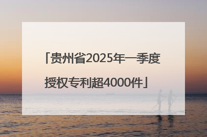 贵州省2025年一季度授权专利超4000件