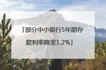 部分中小银行5年期存款利率降至1.2%