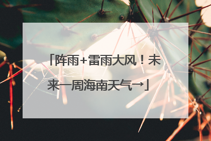 阵雨+雷雨大风！未来一周海南天气→