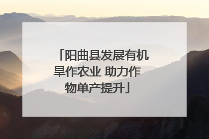 阳曲县发展有机旱作农业 助力作物单产提升