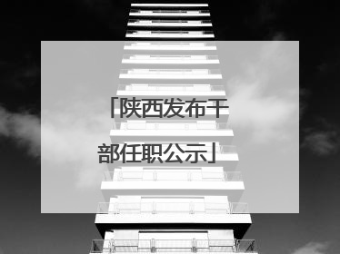 陕西发布干部任职公示