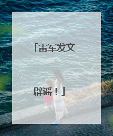 雷军发文辟谣！