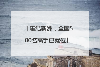 集结新洲，全国500名高手已就位