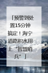 预警到处置15分钟搞定！海宁道路积水用上“智慧哨兵”