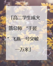 高二学生成火箭总师 “手搓”飞燕一号突破一万米