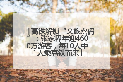 高铁解锁“文旅密码”：张家界年迎4600万游客，每10人中1人乘高铁而来