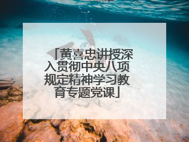 黄喜忠讲授深入贯彻中央八项规定精神学习教育专题党课
