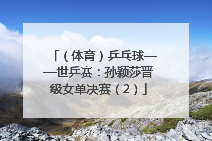 （体育）乒乓球——世乒赛：孙颖莎晋级女单决赛（2）