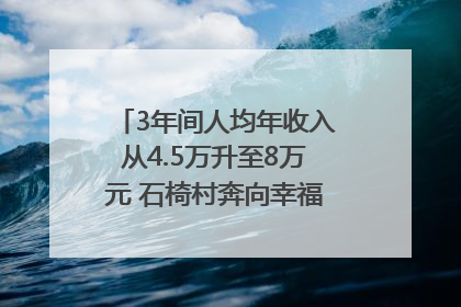 3年间人均年收入从4.5万升至8万元 石椅村奔向幸福好样子｜牵挂的村