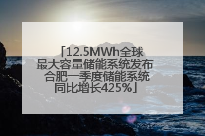 12.5MWh全球最大容量储能系统发布 合肥一季度储能系统同比增长425%