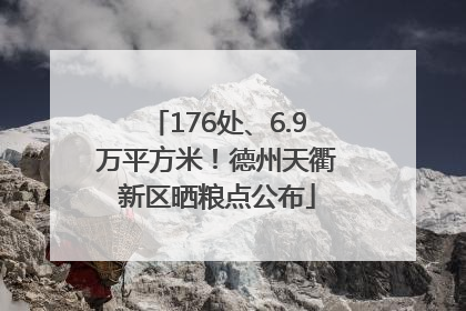 176处、6.9万平方米！德州天衢新区晒粮点公布
