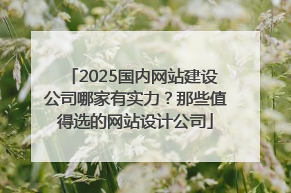 2025国内网站建设公司哪家有实力？那些值得选的网站设计公司