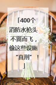 400个消防水枪头不翼而飞，偷这些设施“真刑”！