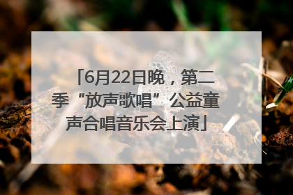 6月22日晚，第二季“放声歌唱”公益童声合唱音乐会上演