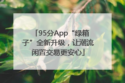 95分App“绿箱子”全新升级，让潮流闲置交易更安心