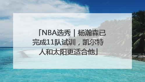 NBA选秀｜杨瀚森已完成11队试训，凯尔特人和太阳更适合他